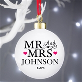 Thumbnail 2 - Personalised Mr & Mrs Christmas Bauble