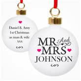 Thumbnail 4 - Personalised Mr & Mrs Christmas Bauble