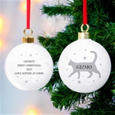 Thumbnail 2 - Personalised I Love My Cat Christmas Bauble