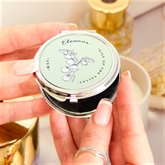 Thumbnail 1 - Personalised Birth Flower Round Compact Mirror