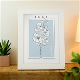 Thumbnail 10 - Personalised Birth Flower White A4 Framed Print
