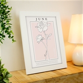 Thumbnail 11 - Personalised Birth Flower White A4 Framed Print