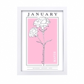 Thumbnail 12 - Personalised Birth Flower White A4 Framed Print