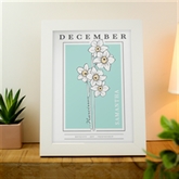 Thumbnail 3 - Personalised Birth Flower White A4 Framed Print