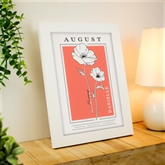 Thumbnail 4 - Personalised Birth Flower White A4 Framed Print
