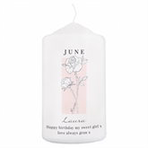 Thumbnail 12 - Personalised Birth Flower Pillar Candle