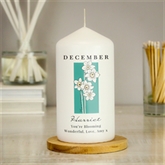 Thumbnail 4 - Personalised Birth Flower Pillar Candle