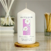 Thumbnail 8 - Personalised Birth Flower Pillar Candle