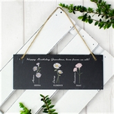 Thumbnail 3 - Personalised Flower of the Month Hanging Slate Plaque
