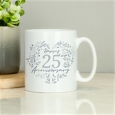 Thumbnail 3 - Personalised 25th Silver Wedding Anniversary Mug