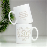 Thumbnail 2 - Personalised 30th Pearl Wedding Anniversary Mug