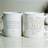 Thumbnail 4 - Personalised 30th Pearl Wedding Anniversary Mug