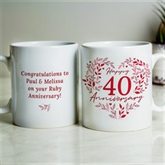 Thumbnail 4 - Personalised 40th Ruby Wedding Anniversary Mug
