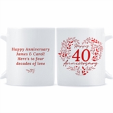 Thumbnail 5 - Personalised 40th Ruby Wedding Anniversary Mug