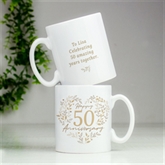 Thumbnail 2 - Personalised 50th Golden Wedding Anniversary Mug