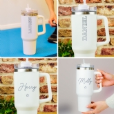 Thumbnail 1 - Personalised Oversized 40oz White Travel Cups