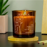 Thumbnail 11 - Personalised Birth Flower Amber  Glass Candles