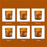 Thumbnail 2 - Personalised Birth Flower Amber  Glass Candles