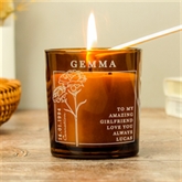 Thumbnail 4 - Personalised Birth Flower Amber  Glass Candles