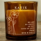 Thumbnail 5 - Personalised Birth Flower Amber  Glass Candles