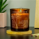 Thumbnail 6 - Personalised Birth Flower Amber  Glass Candles