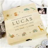 Thumbnail 2 - Personalised Safari Animals Large Wooden Keepsake Box