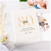 Thumbnail 1 - Personalised 80th Birthday 6x4 Photo Album with Sleeves