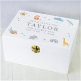 Thumbnail 3 - Personalised Safari Animals White Wooden Keepsake Box