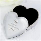 Thumbnail 2 - Personalised Any Message Swirls & Hearts Heart Trinket Box