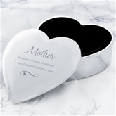 Thumbnail 4 - Personalised Any Message Swirls & Hearts Heart Trinket Box