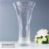 Thumbnail 1 - Personalised Large Hand Cut Little Hearts Diamante Vase