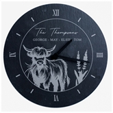 Thumbnail 5 - Personalised Highland Cow Slate Clock