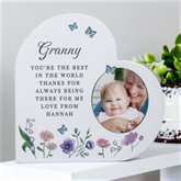 Thumbnail 1 - Personalised Wild Flowers Photo Upload Heart Ornament