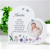 Thumbnail 2 - Personalised Wild Flowers Photo Upload Heart Ornament