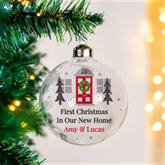 Thumbnail 1 - Personalised Home For Christmas Glass Bauble