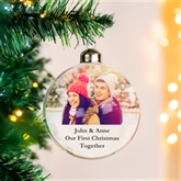 Thumbnail 3 - Personalised Message Photo Upload Glass Bauble