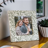 Thumbnail 1 - Personalised Leaf Print Ceramic 4x4 Photo Frame