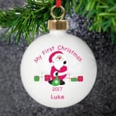 Thumbnail 1 - Personalised Babies First Christmas Bauble