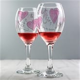 Thumbnail 1 - Personalised Love and Kisses Wine Glass