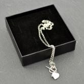 Thumbnail 7 - Personalised Sterling Silver Heart & T Bar Necklace