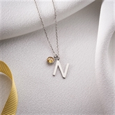 Thumbnail 6 - Initial and Birthstone Necklace