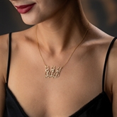 Thumbnail 3 - Personalised Sterling Silver Cat Necklace with Name