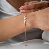 Thumbnail 3 - Personalised Name Bracelet with Birthstone