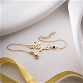 Thumbnail 5 - Personalised Name Bracelet with Birthstone