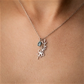 Thumbnail 3 - Birth Flower Necklace with Birthstone