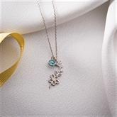 Thumbnail 5 - Birth Flower Necklace with Birthstone