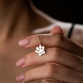 Thumbnail 2 - Personalised Dog Paws Necklace with Name