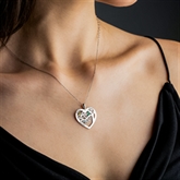 Thumbnail 2 - Personalised Heart-Shaped Family Tree Necklace with Birthstone