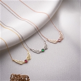 Thumbnail 2 - Angel Wing Necklace with Birthstone
