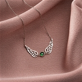 Thumbnail 7 - Angel Wing Necklace with Birthstone
